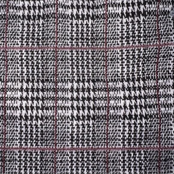 SO Womens Juniors 15 Mini Skirt Plaid Paper Bag Waist Black White Pink No Belt - Picture 2 of 12